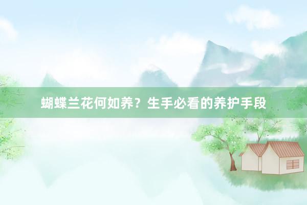 蝴蝶兰花何如养？生手必看的养护手段