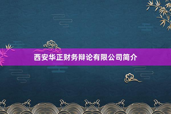 西安华正财务辩论有限公司简介